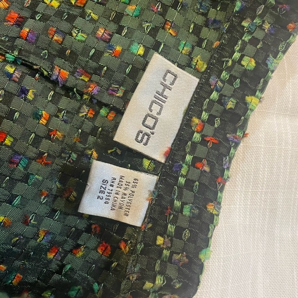 Chicos Faux Silk Green Blazer - Picture 7 of 8